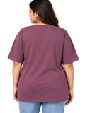 Cupid Woman Basic Printed Cotton Tees In Plus Sizes