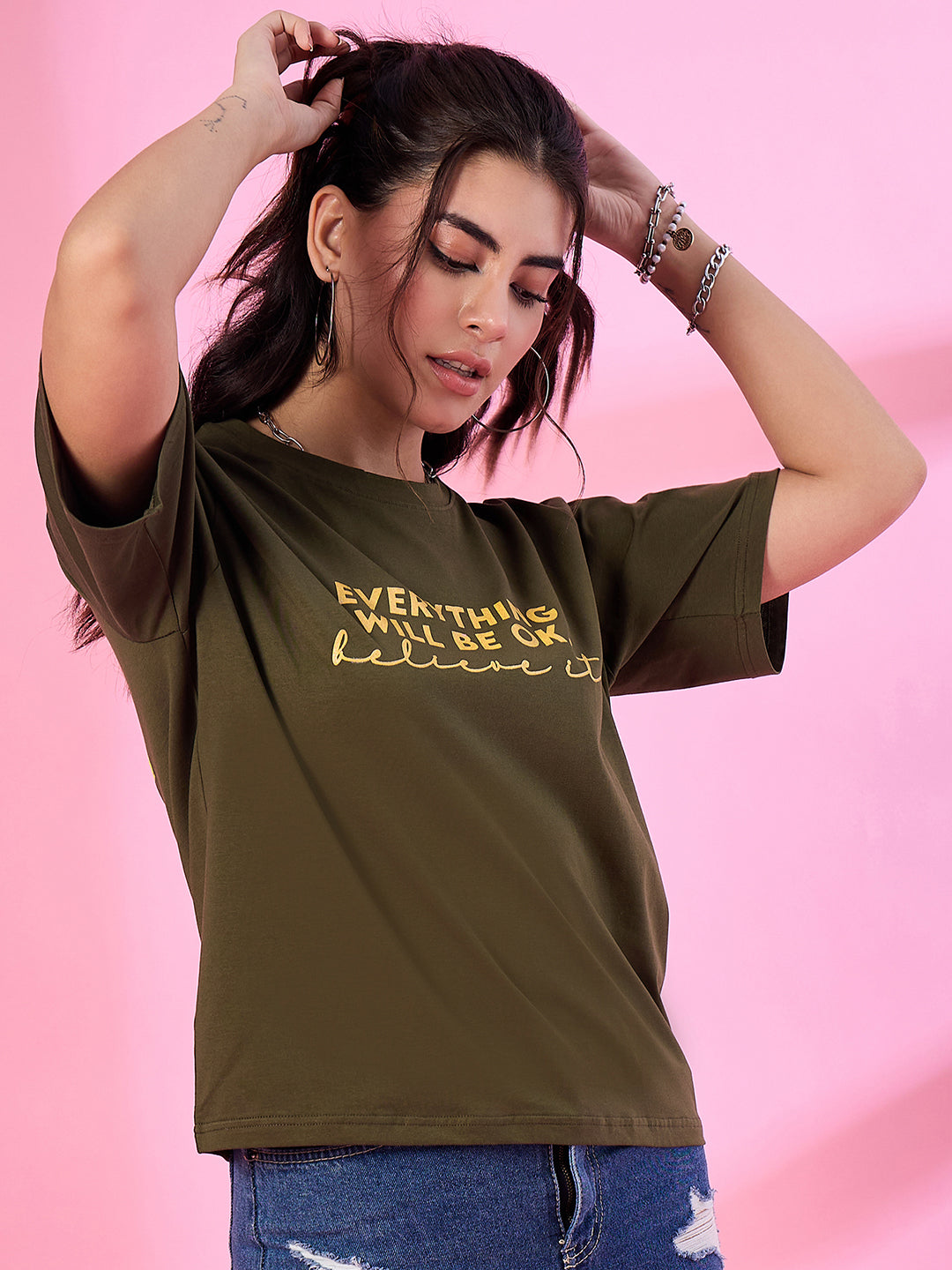 Women Round Neck Oversized T-shirts Online