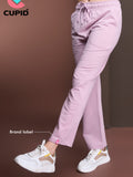 Women's Mid Rise Waffle Knit Track Pants-Lilac