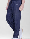 Jinxer Men’s Striped Straight-Fit Cotton Trackpant -Navy Blue