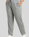 Pearl Grey Cotton Trackpants With One Side Zip Pocket