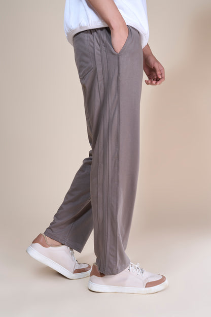 Jinxer Men Side Striped wide leg Fit Trackpants Cambridge Brown