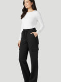 Winters Cozy Fleece Cargo Pants For Women - Black