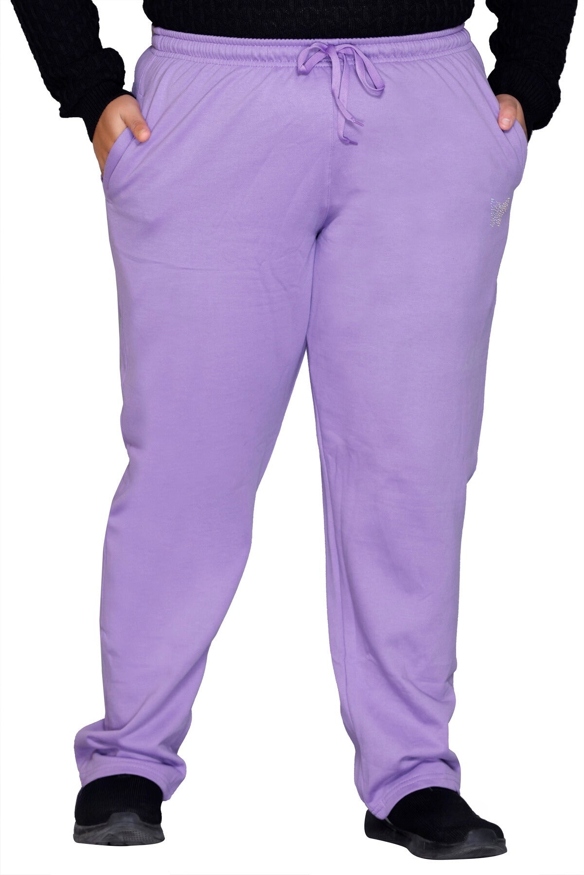 Winter Wear Warm Fleece Lowers For Women- Lilac Blush