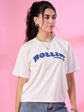 Breathable cotton tee with print for curvy women
