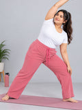 Women’s Ribbed Knit Track Pants / Relaxed Lounge Joggers with Drawstring