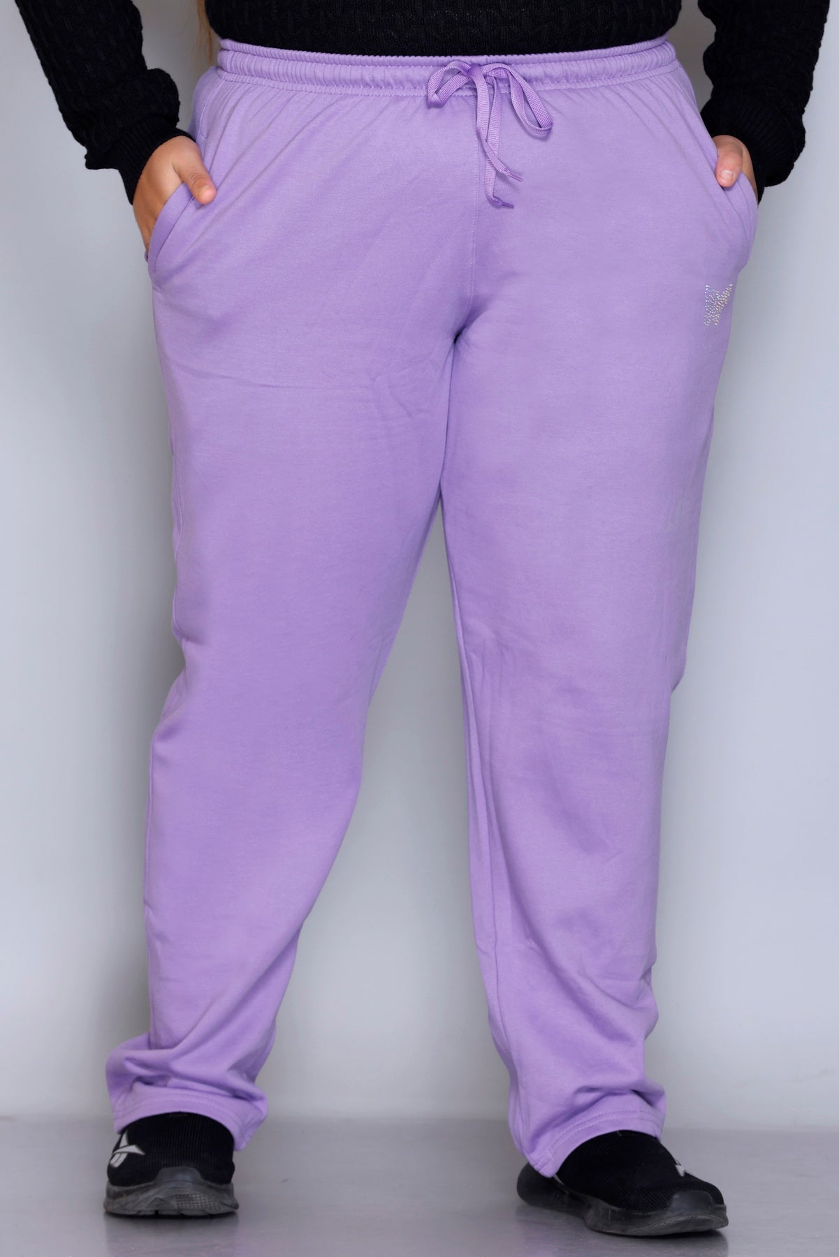 Winter Wear Warm Fleece Lowers For Women- Lilac Blush