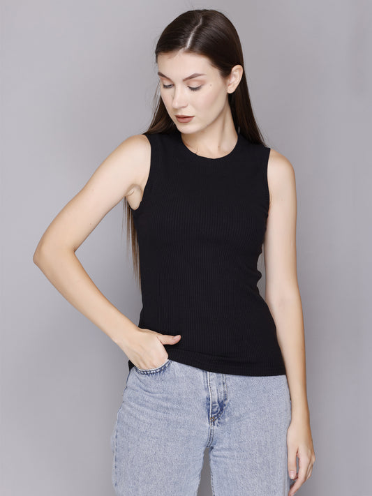 Modish Rib Tank Top-Women/Girls