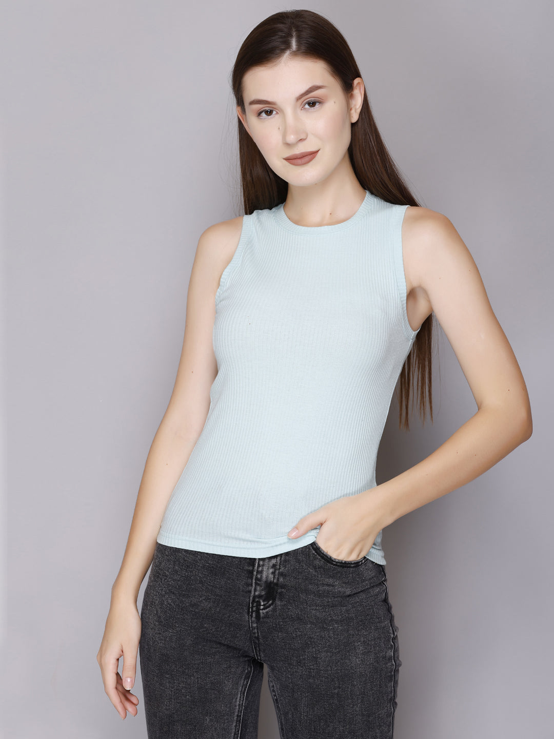 Stylish Modish Rib Tank Top For Women/ Girls Online At Best Prices