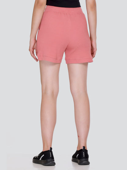 Comfortable Women Cord Knit Shorts In Rosy Pink Online In India