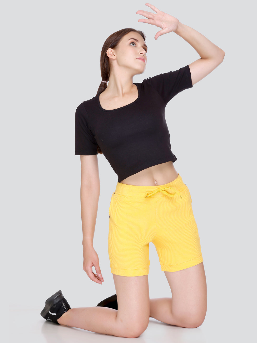 Comfortable Women Cord Knit Shorts In Mango Online In India