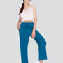 High Rise Cotton Straight Teal Blue Trackpants
