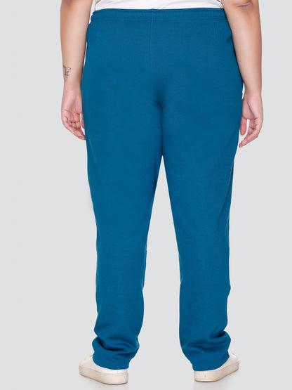 Stylish Teal Blue Winter Fleece Track Pants For Women Online In India