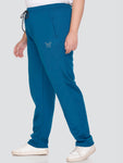 Winter Fleece Track Pants For Women - Teal Blue