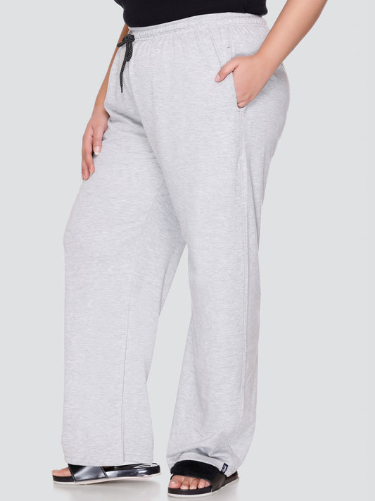 Comfy Grey Plus Size High Waist Flannel Pants for Women online in India