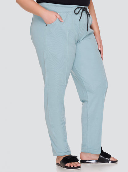 Comfy Sage Relaxed Fit Cotton Trackpants for Women online in India at best prices