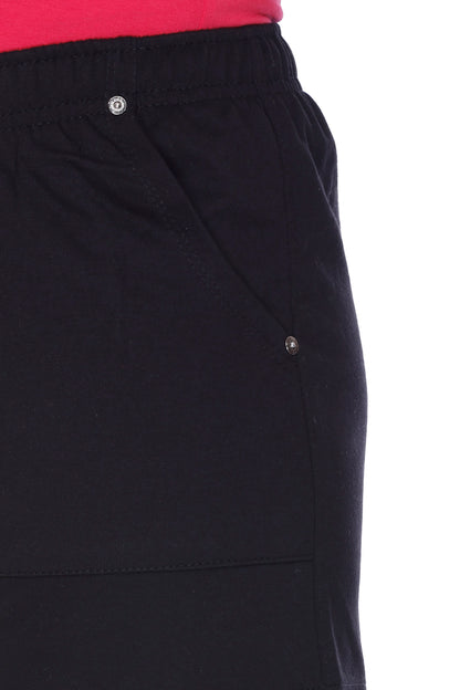 Cotton Shorts For Women Plain - Black