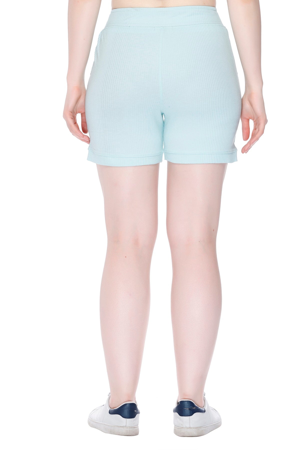 Comfortable Women Cord Knit Shorts In Mint Online In India