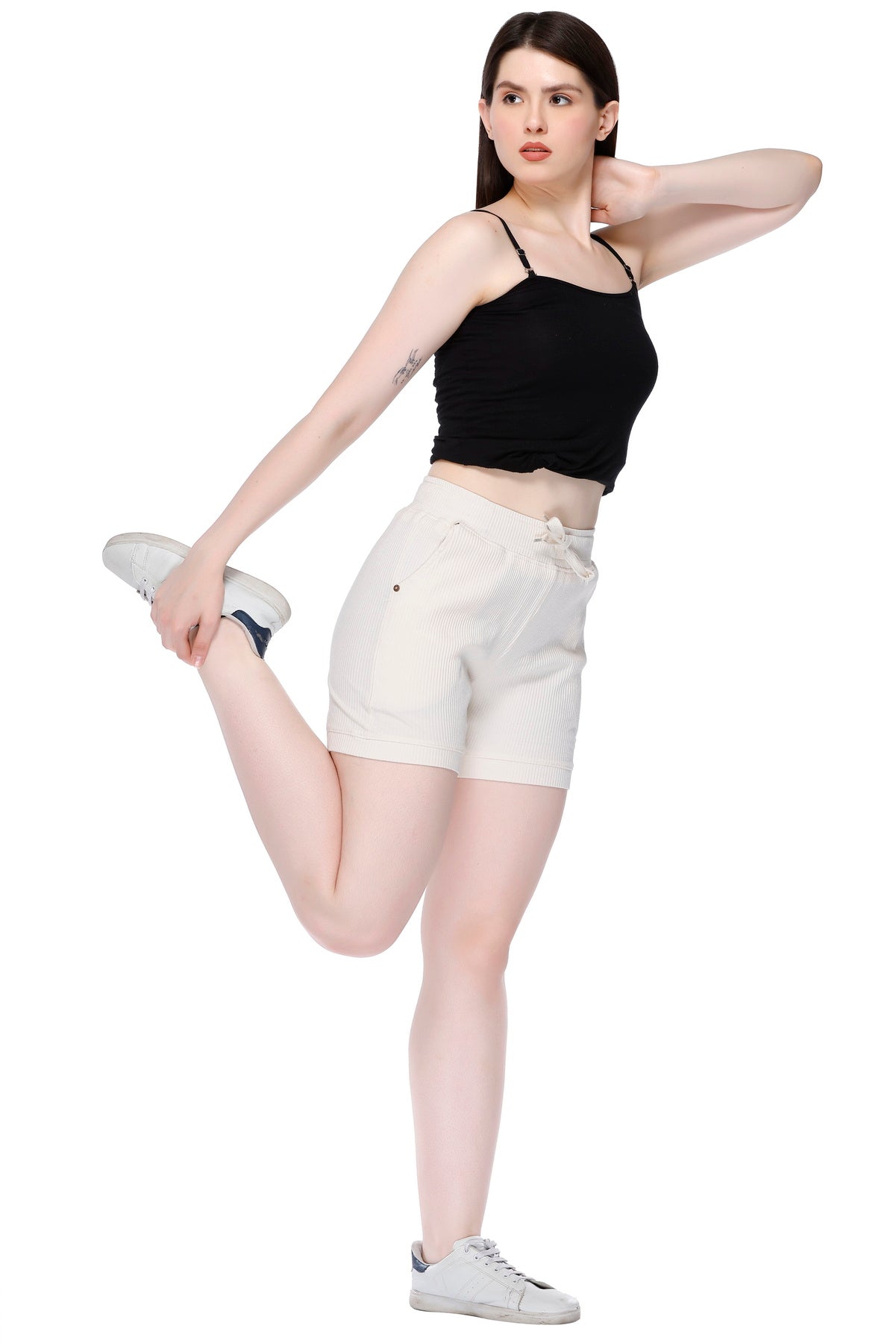 Comfortable Cotton Shorts For Women Combo (White/Tangy Orange) Online In India