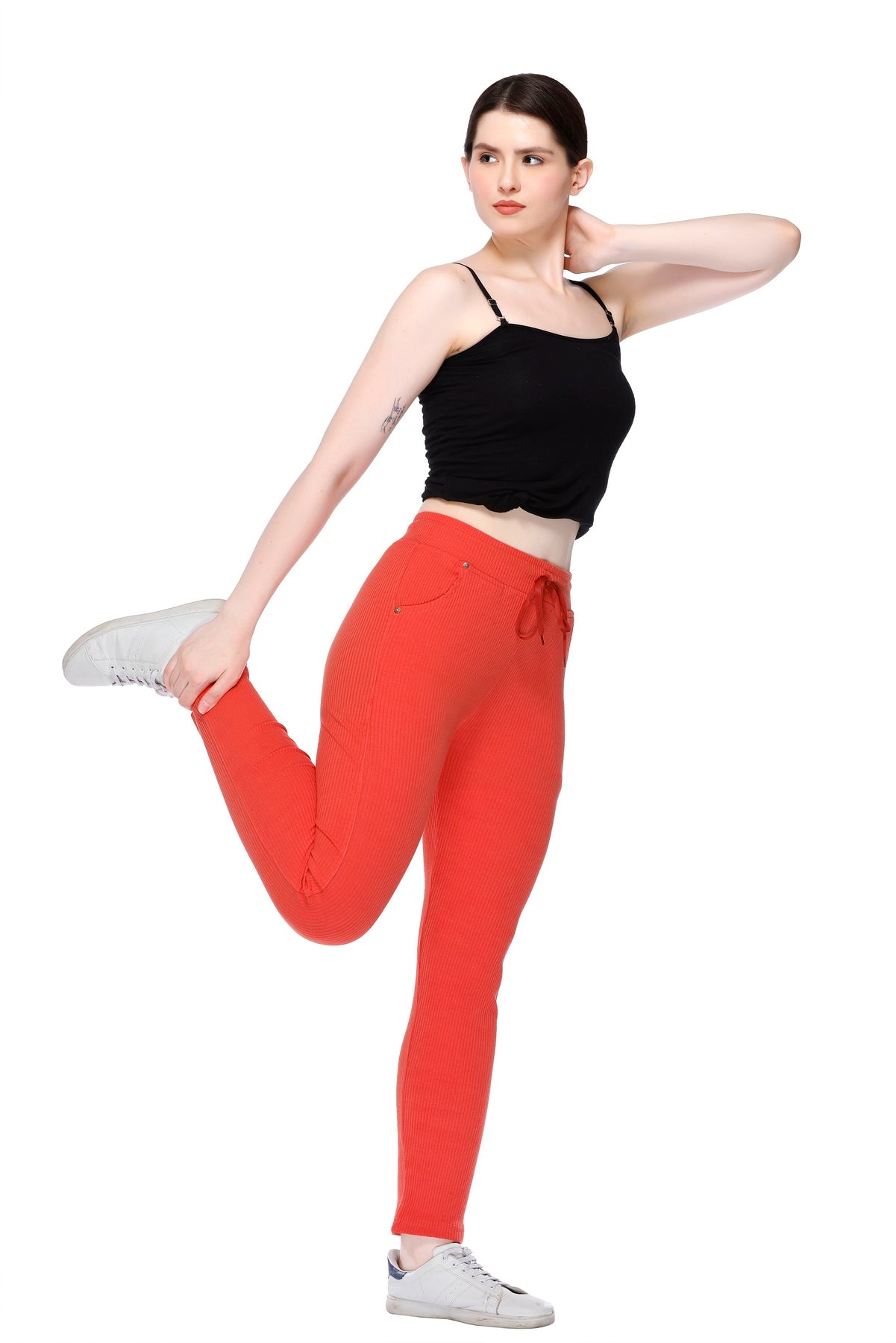 Women Stretchable Slim Fit Yoga Workout Gym Pants with Pockets