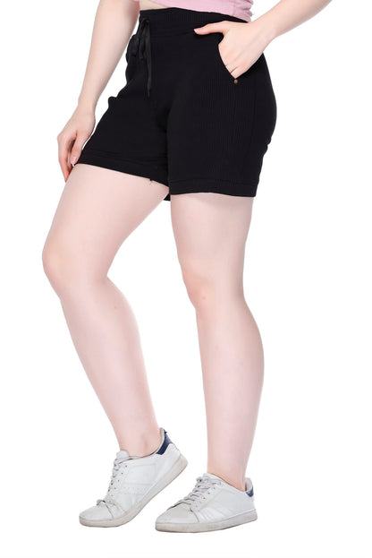 Comfortable Cotton Shorts For Women Combo (Black /Mint/Tangy) Online In India