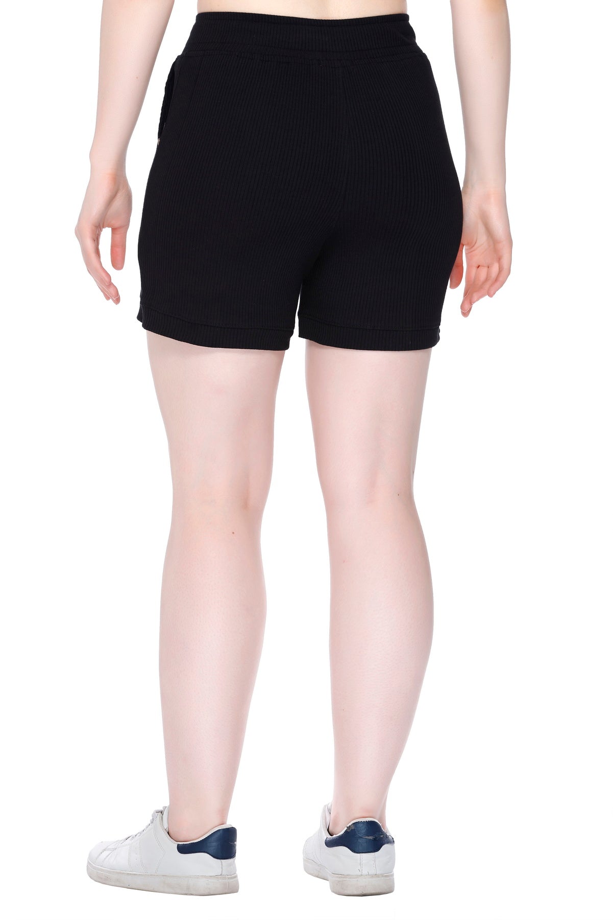 Stylish Plain Black Cotton shorts For Women Online In India