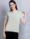 Cotton Casual T-shirts For Summers- Eucalyptus (Available  In Plus Sizes)