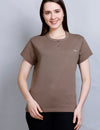 Cotton Casual Basic T-shirts For Summers - Coffee (Available  In Plus Sizes)