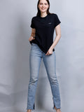 Black Cotton T-shirt Women 