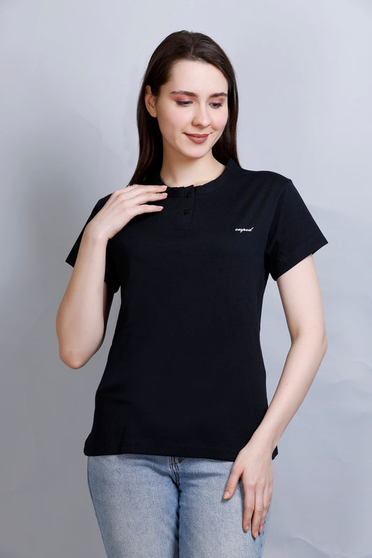 Cotton Casual Basic T-shirts For Summers - Midnight (Available  In Plus Sizes)