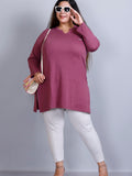 Plus Size Full Sleeves Long Tops For Women - Pack of 2( Mauve& Blue)