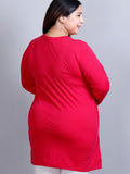 Plus Size Full Sleeves Long Tops For Women - Pack of 2 (Pink & Blue)