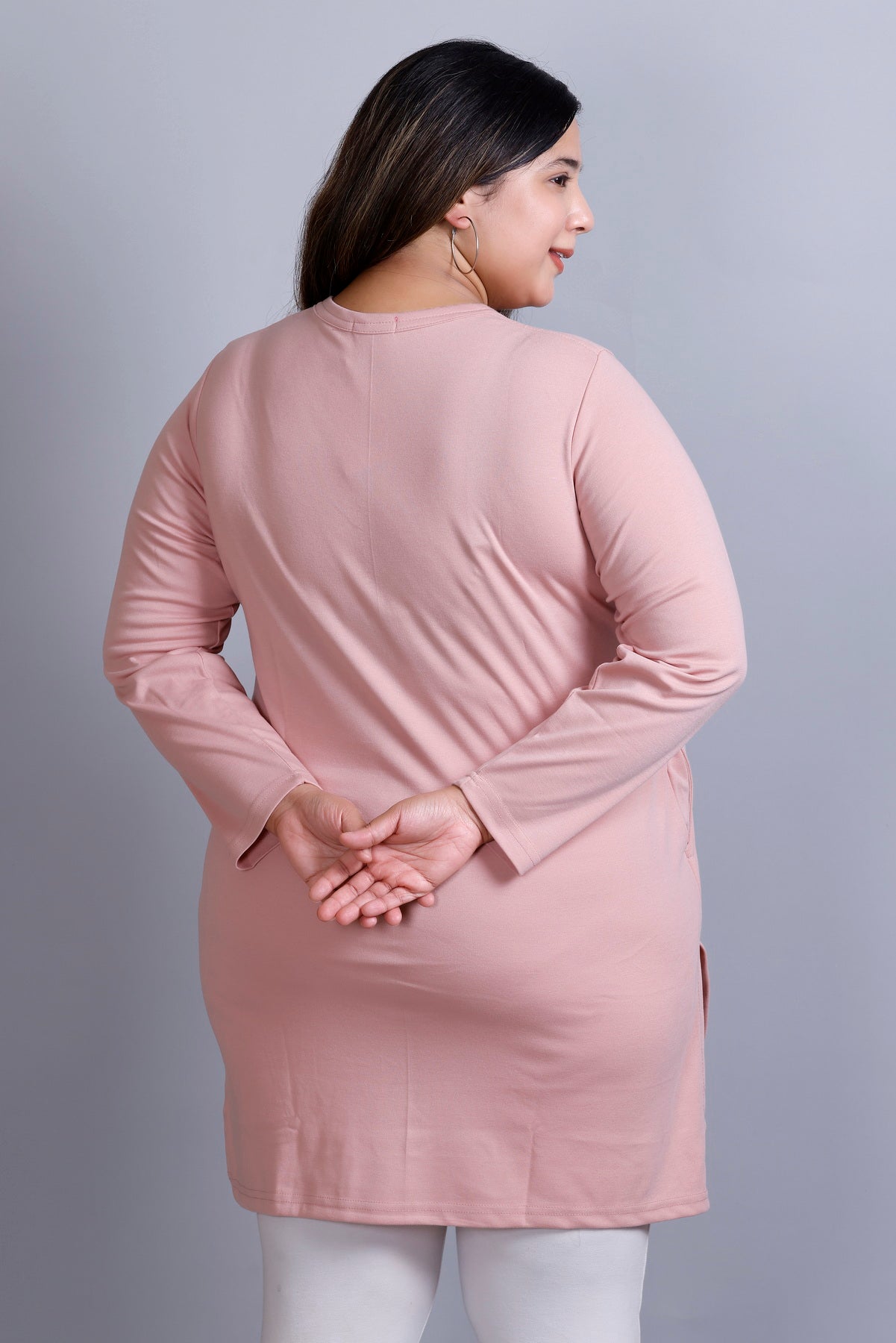 Plus Size Full Sleeves Long Tops For Women - Pack of 2 (Sea Green& Blush peach)