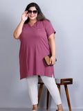 Women's Plus Size V-Neck Longline Top