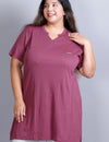 Long Line Mauve Top For Women - Plus Size