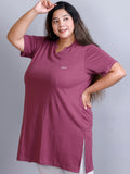  Women's Plus Size Solid Longline T-Shirt