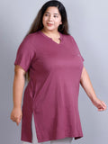 Plain Half Sleeves Long Top for Summer