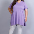 Long Line Lilac Blush Top For Women - Plus Size