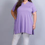 Long Line Lilac Blush Top For Women - Plus Size