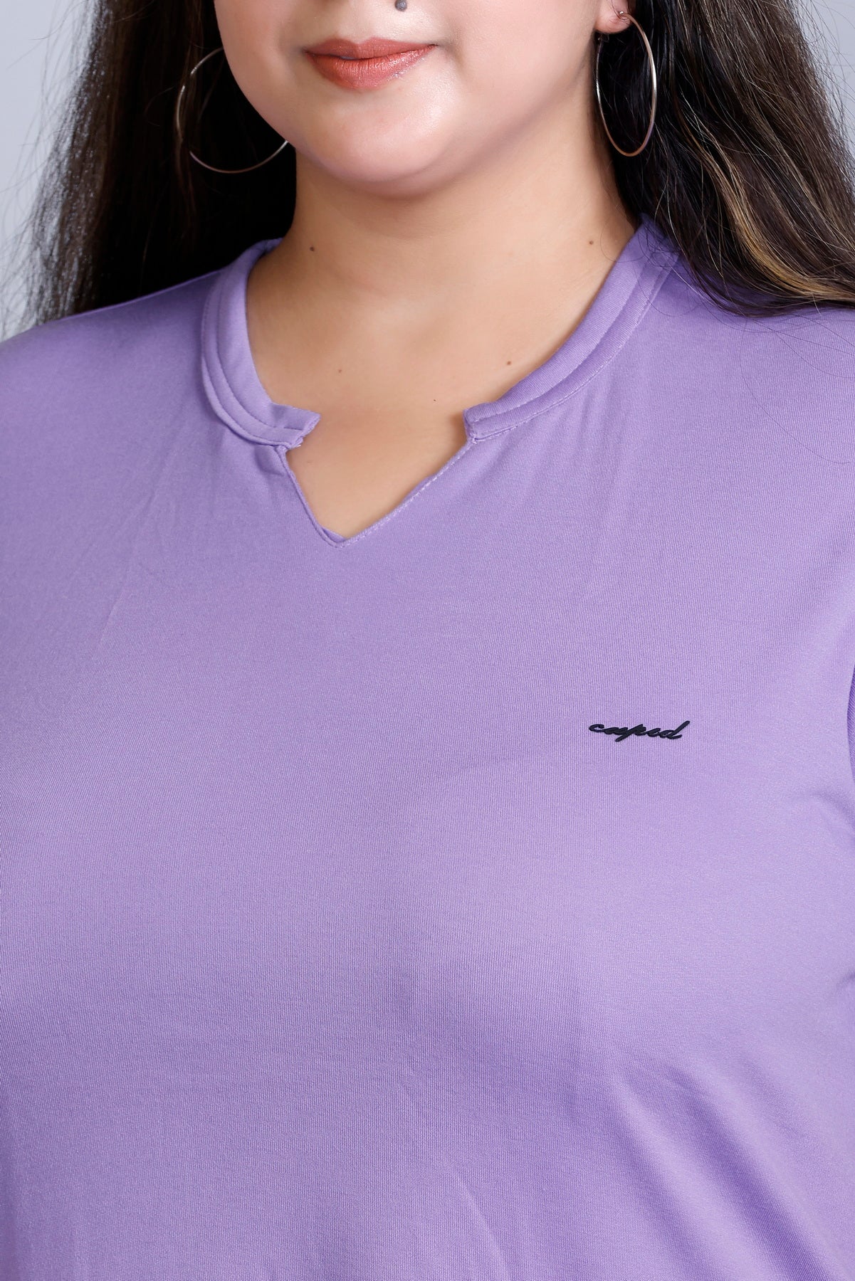 Long Line Lilac Blush Top For Women - Plus Size