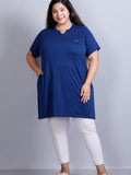 Plus Size Puff Sleeve Longline Top