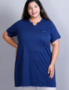 Long Line Prime Blue Top For Women - Plus Size