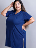 Women's Solid V-Neck Longline T-shirt
