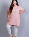 Long Line Blushing Peach Top For Women - Plus Size
