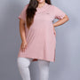 Long Line Blushing Peach Top For Women - Plus Size