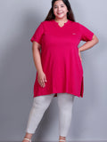 Long Line Deep Pink Top For Women 
