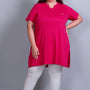 Long Line Deep Pink Top For Women - Plus Size