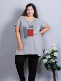 Cotton Nightsuit For Women - Long Top & Pyjama Set -Grey/Black