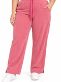 Women’s Ribbed Knit Track Pants / Relaxed Lounge Joggers with Drawstring