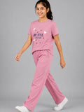 Girls Cotton T-Shirt & Pajama Set Soft Co-Ord Outfit for Kids (9-12 Years)